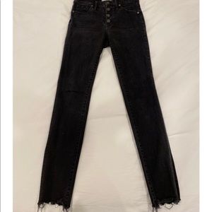 Madewell Black Jeans with Unfinished Hem